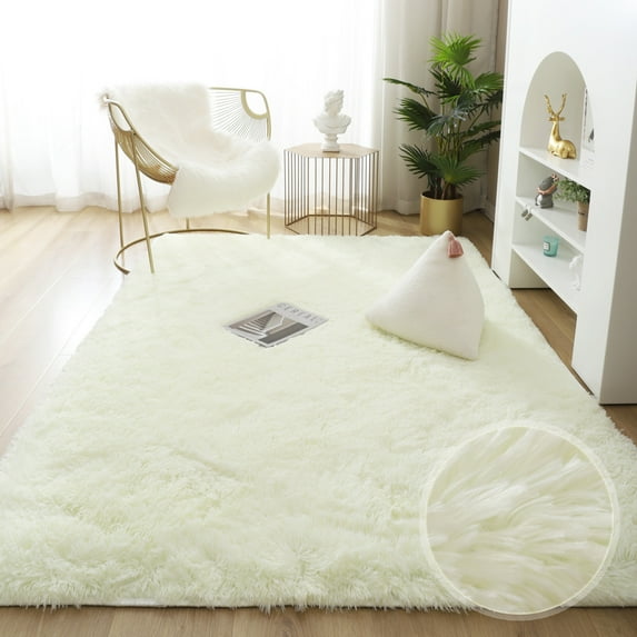 LELINTA 15.75 x 23.62 inch Super Soft Fluffy Floor Rug Washable Shag Rug Shaggy Area Rug Bedroom Dining Room Anti-skid Carpet Yoga Mat Child Play Mat