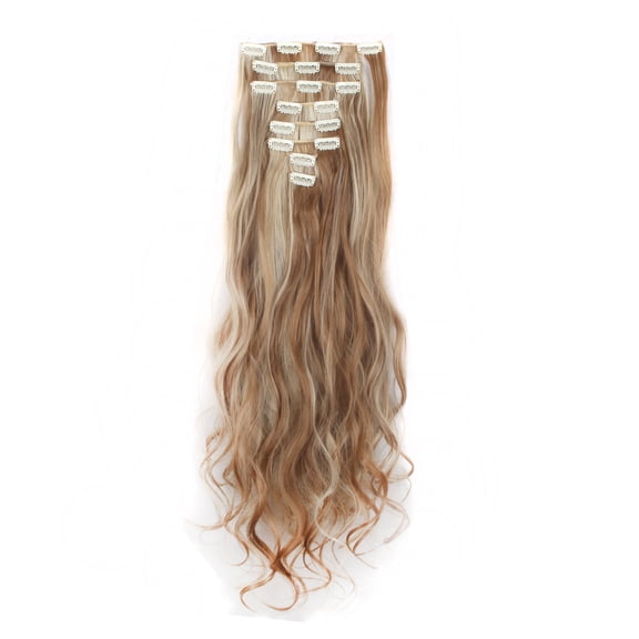 LELINTA 17 "-24" Curly Full Head Clip in Synthetic Hair Extensions 8 Pieces 18 Clips, 140g-145g 2018 New style