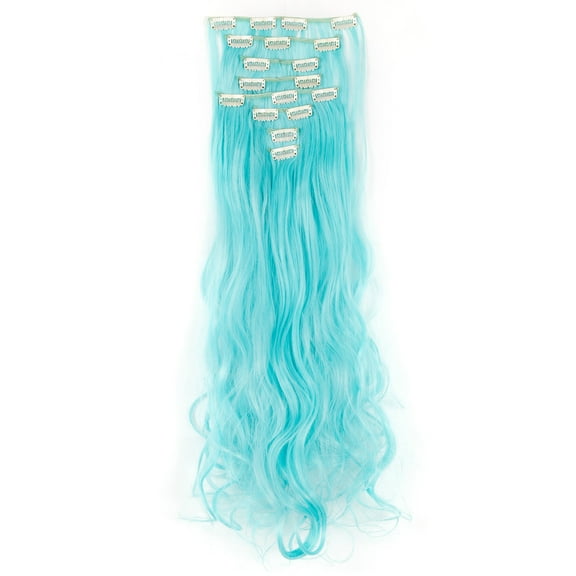 LELINTA 17 "-24" Curly Full Head Clip in Synthetic Hair Extensions 8 Pieces 18 Clips, 140g-145g 2018 New style