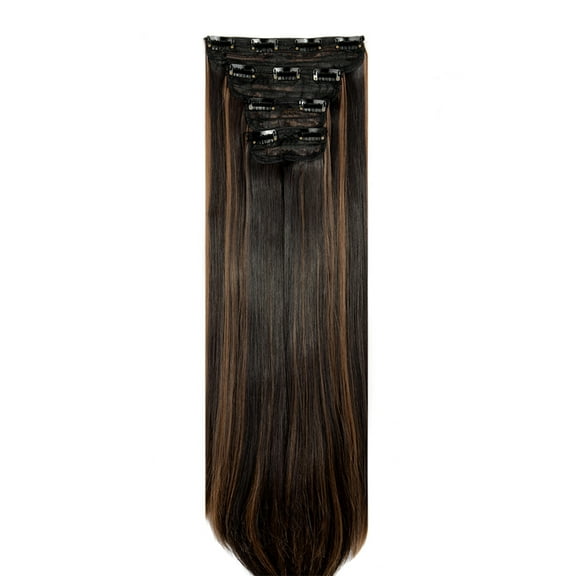 LELINTA 18"/24" Clip In Hair Extensions 4 PCS Long Straight Curly Wavy Hair Extension Hairpieces for Women Girls Hair Extension Ponytail  Full Head with 11 Clips