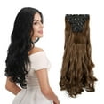 thumbnail image 1 of LELINTA 18"/24" Clip In Hair Extensions 4 PCS Long Straight Curly Wavy Hair Extension Hairpieces for Women Girls Hair Extension Ponytail  Full Head with 11 Clips, 1 of 5