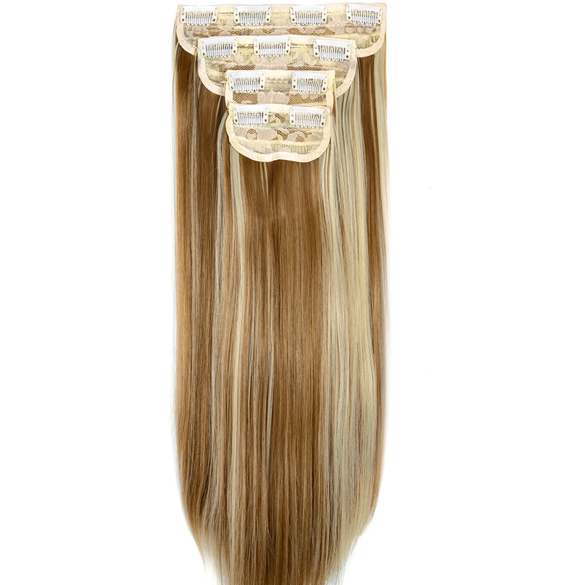 24” CURLY HONEY & 613 BLONDE  280 G 4 PEICE CLIPIN Honey Blonde Invisible Curly Clip-In Extensions by Curly Heaven™ main image 4