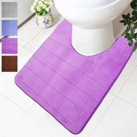LELINTA 19.6''x23.6'' Absorbent Bath Doormat Rug Memory Foam Mat Bathroom Shower Bedroom Carpet With Non Slip Back, Grey/ Blue/ Brown/ Purple
