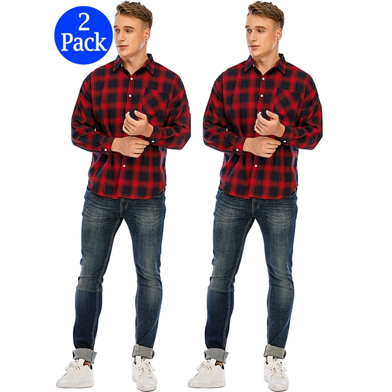 Red plaid shirt outfit mens deals