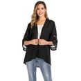 thumbnail image 1 of LELINTA 2-Packs/ 1-Pack Women Casual Solid Color Kimono Shawl Sheer Chiffon Loose Cardigan 3/4 Bell Sleeve Blouse Top, 1 of 7