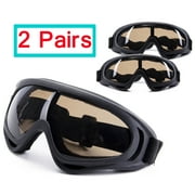 LELINTA 2 Pairs Ski Goggles, Skate Glasses Over Glasses Winter Snow Outdoor Sports Skiing Snowboard Goggles with Anti-Fog, 100% UV, Helmet Compatibility for Unisex Women Men