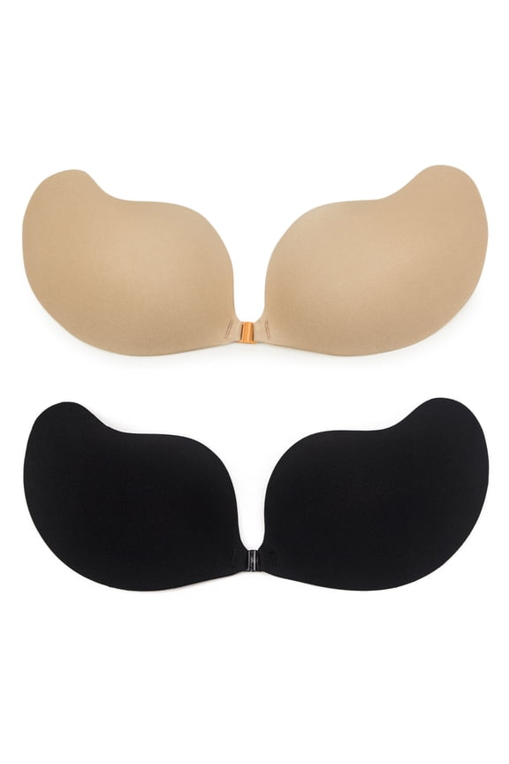 2 Piece Pack Women Self-Adhesive Push Up Bra Silicone Chest Stickers Nipple Cover Pasties Bra Lady Seamless Gather Invisible Bra
