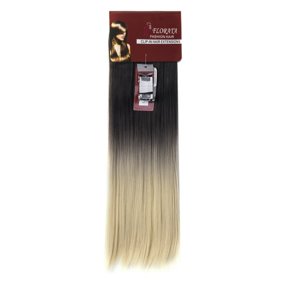 LELINTA 23" Long Straight Full Head Clip in Synthetic Hair Extensions Double Weft 7 Pieces 16 Clips 220g
