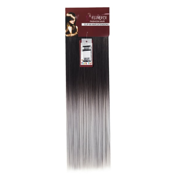 LELINTA 23" Long Straight Full Head Clip in Synthetic Hair Extensions Double Weft 7 Pieces 16 Clips 220g