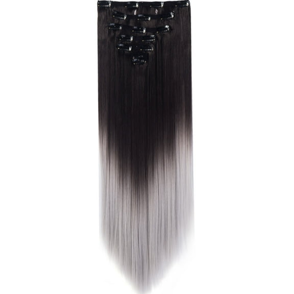 LELINTA 23" Women Double Long Straight Hair in Hair Extensions 7 Pieces 16 Clips 160g