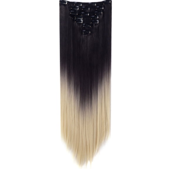 LELINTA 23" Women Double Long Straight Hair in Hair Extensions 7 Pieces 16 Clips 160g