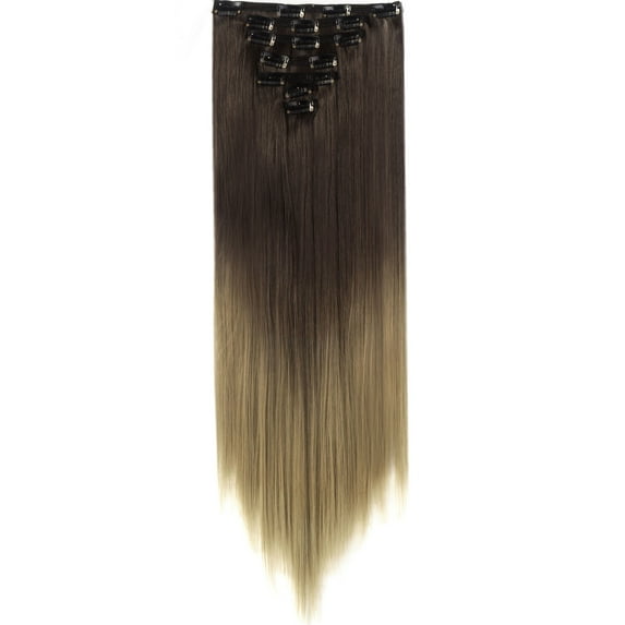 LELINTA 23" Women Double Long Straight Hair in Hair Extensions 7 Pieces 16 Clips 160g