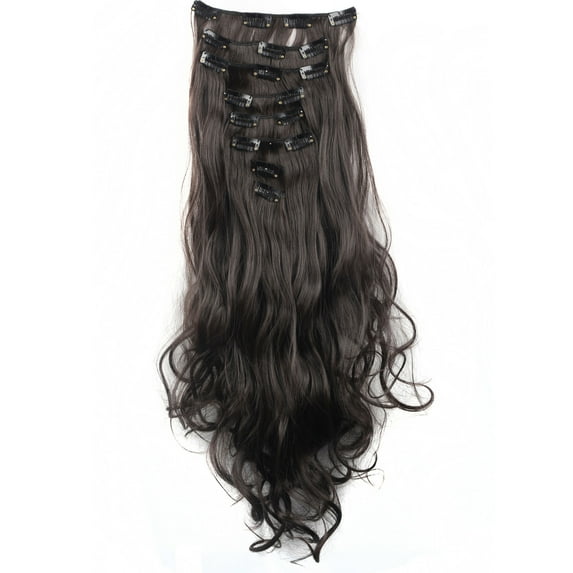LELINTA 24" Women Curly Long Hair in hair extensions 8 Pieces 19 Clips