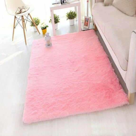 LELINTA 24''x40'' Ultra Soft Rugs Interior Modern Blanket Fluffy Rug Anti-slip Furry Carpet Restaurant Bedroom Home Decoration Carpet Floor Mat Grey Red Brown Pink