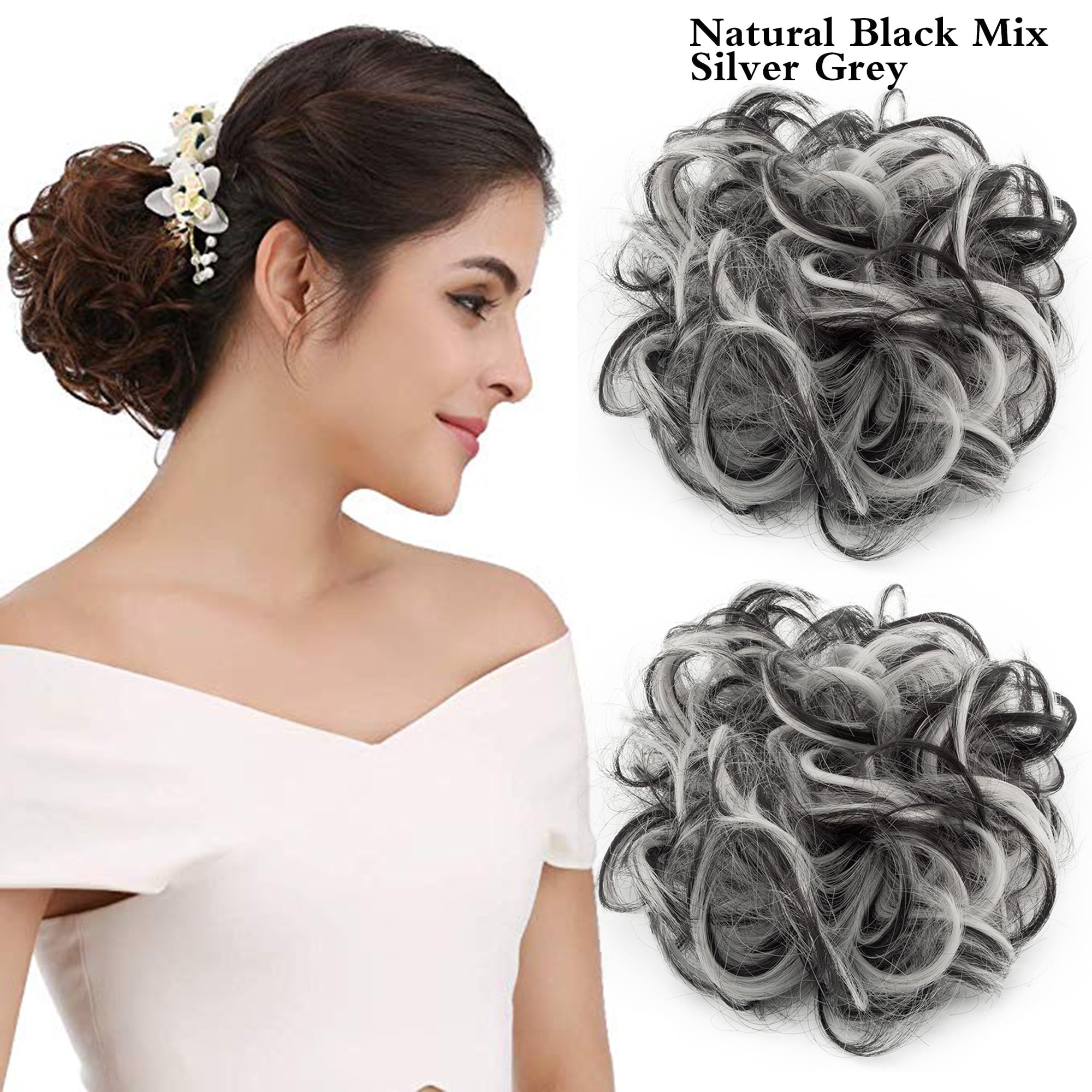 LELINTA 2PCS Messy Hair Bun Hair Piece Ponytail Hair 