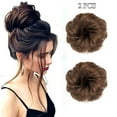 thumbnail image 1 of LELINTA 2PCS Messy Hair Bun Hair Scrunchies Extension Curly Wavy Messy Synthetic Chignon for Women Hair Ribbon Ponytail Extensions Updo Hairpiece, 1 of 7