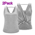 thumbnail image 1 of LELINTA 2Pack Womens Workout Clothes Mesh Yoga Tops Exercise Gym Shirts Running Tank Tops, Black/ White/ Grey, S-XL, 1 of 7