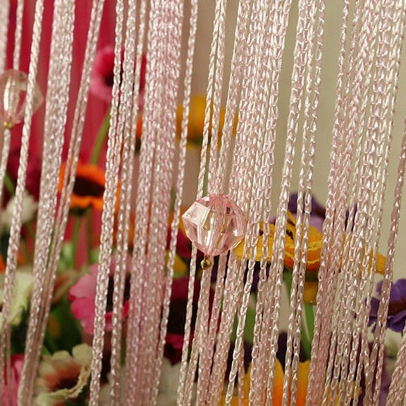 LELINTA 2m x 1m Window Tassel Drapery Bead or Silver Wire String Curtain Straight Line Tassel Panel Divider Decoration-Seventeen Styles to Choose for You