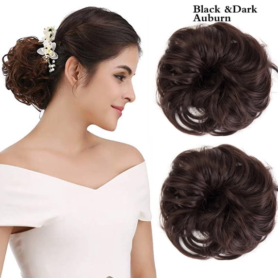 LELINTA 2pcs Messy Hair Bun Extensions Chignons Hair Hair Scrunchie Scrunchy Updo Hairpiece Ponytail