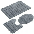 thumbnail image 1 of LELINTA 3 Piece Bathroom Rug Set with Toilet Lid Cover and Rug Set Combo, Extra Thick Super Soft Shaggy Bath Rug Set 3 Piece and U-Shaped Toilet Floor Memory Foam Rug, 1 of 4