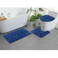thumbnail image 1 of LELINTA 3 Piece Bathroom Rug Set with Toilet Lid Cover and Rug Set Combo, Extra Thick Super Soft Shaggy Bath Rug Set 3 Piece and U-Shaped Toilet Floor Memory Foam Rug, 1 of 2