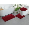 thumbnail image 1 of LELINTA 3 Piece Bathroom Rug Set with Toilet Lid Cover and Rug Set Combo, Extra Thick Super Soft Shaggy Bath Rug Set 3 Piece and U-Shaped Toilet Floor Memory Foam Rug, 1 of 2