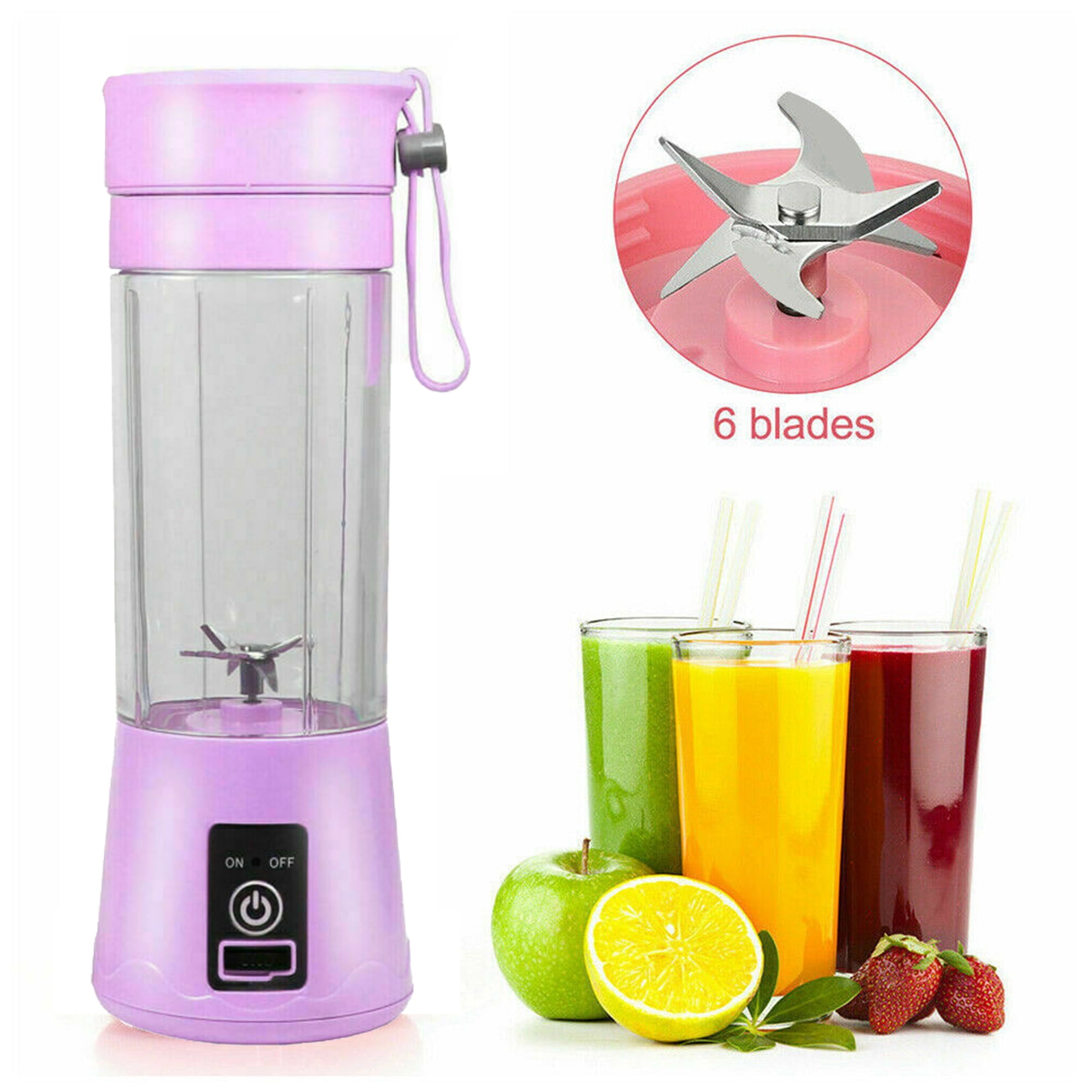 LELINTA 380ML/12.5 Oz Portable Blender Mini Juicer Cup Personal Blender with Rechargeable USB Home Outdoor Travel for Smoothie Blender Juice Mixer Shakes Smoothies Fruit Juice Milk