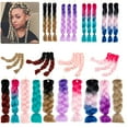 thumbnail image 1 of LELINTA 3pcs Synthetic Braiding Hair Bundles Kanekalon Hair Salon Crochet Braids Ombre for Twist Braiding Hair 24 inch 95g /Bundles, 1 of 5