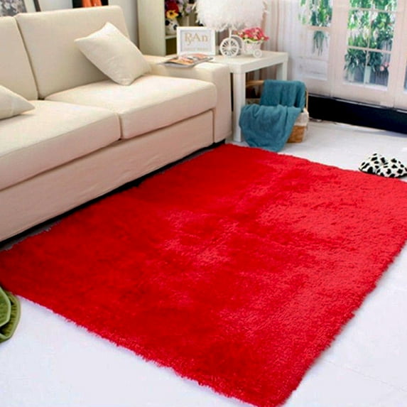 LELINTA 4 Size Modern Soft Fluffy Floor Rug Anti-skid Shag Shaggy Area Rug for Bedroom Living Dining Room Carpet Decorate, White/ Blue/ Red/ Grey