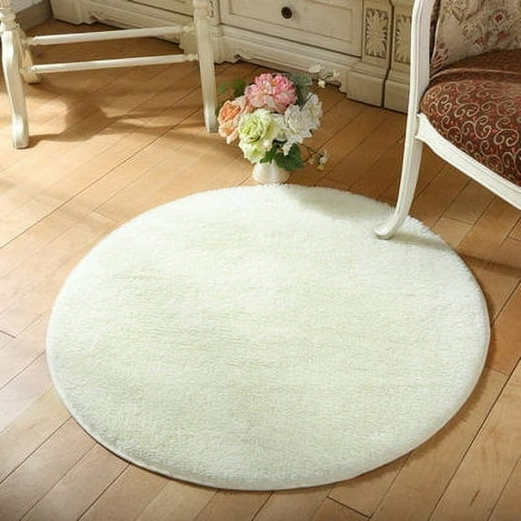 LELINTA 40'' Round Rugs Circular Home Bedroom Fluffy Rugs Anti-Skid Shaggy Area Office Sitting Drawing Room Gateway Door Carpet