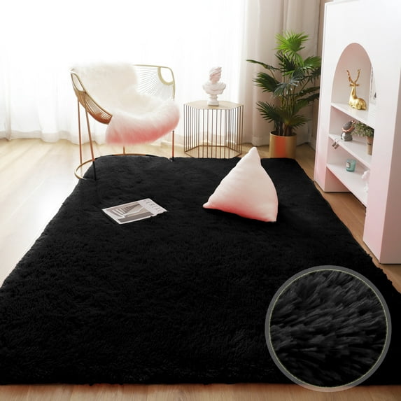 LELINTA 47.24 x 62.99 inch Super Soft Fluffy Floor Rug Washable Shag Rug Shaggy Area Rug Bedroom Dining Room Anti-skid Carpet Yoga Mat Child Play Mat