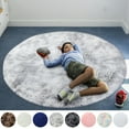 thumbnail image 1 of LELINTA 4ft x 4ft, 5.3ft x 5.3ft, 6ft x 6ft Super Soft Fluffy Floor Rug Washable Shag Rug Round Shaggy Area Rug Bedroom Dining Room Anti-skid Carpet Yoga Mat Child Play Mat, 1 of 7