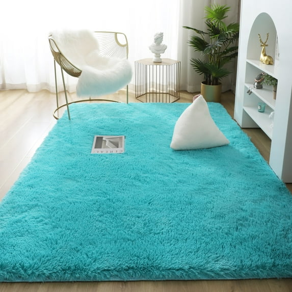 LELINTA 63.0''x90.6'' Ultra Soft Rugs Rectangular Area Mat Fluffy Carpet Fashion Color Fluffy Carpet Anti-slip Nursery Rug for Bedroom Girls Room Home Decoration