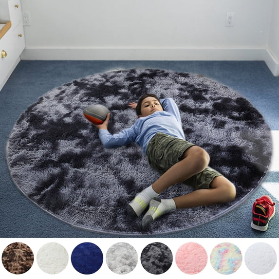 LELINTA 6ft x 6ft Super Soft Fluffy Floor Rug Washable Shag Rug Round Shaggy Area Rug Bedroom Dining Room Anti-skid Carpet Yoga Mat Child Play Mat
