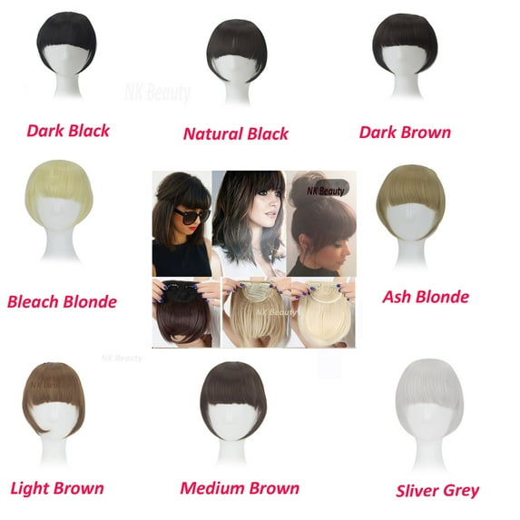 LELINTA 8" Bangs/Fringe Clip in Hair Extensions One Piece 40g Synthetic Hair Extensions Hairpieces For Women 8 Colors