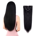 thumbnail image 1 of LELINTA 8pcs 14" 16" 18" 20" 22" Clip in Hair Extensions Remy Human Hair Women Silky Straight Human Hair Extensions 18 Clips, 1 of 8
