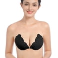 thumbnail image 1 of LELINTA Adhesive Bra, 1/2 Pack Breathable Strapless Push Up Sticky Bra Backless Reusable Invisible Silicone Bra for Women, 1 of 8