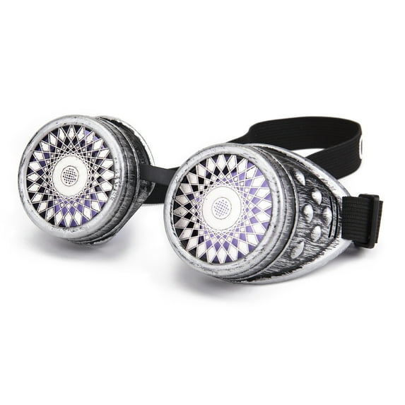 LELINTA Barbed Wire Led Light Steampunk Goggles Rainbow Kaleidoscope Sunglasses Special Lens Halloween Cosplay Goggles for Men and Women - Multiple Style to Choices