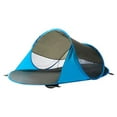 thumbnail image 1 of LELINTA Beach Tent Sun Shelter, Portable Sun Shade Automatic Instant Family 2 Person Canopy Cabana Tent Beach Shelter for Beach Camping Fishing Hiking Picnicking Blue/ Grey, 1 of 5
