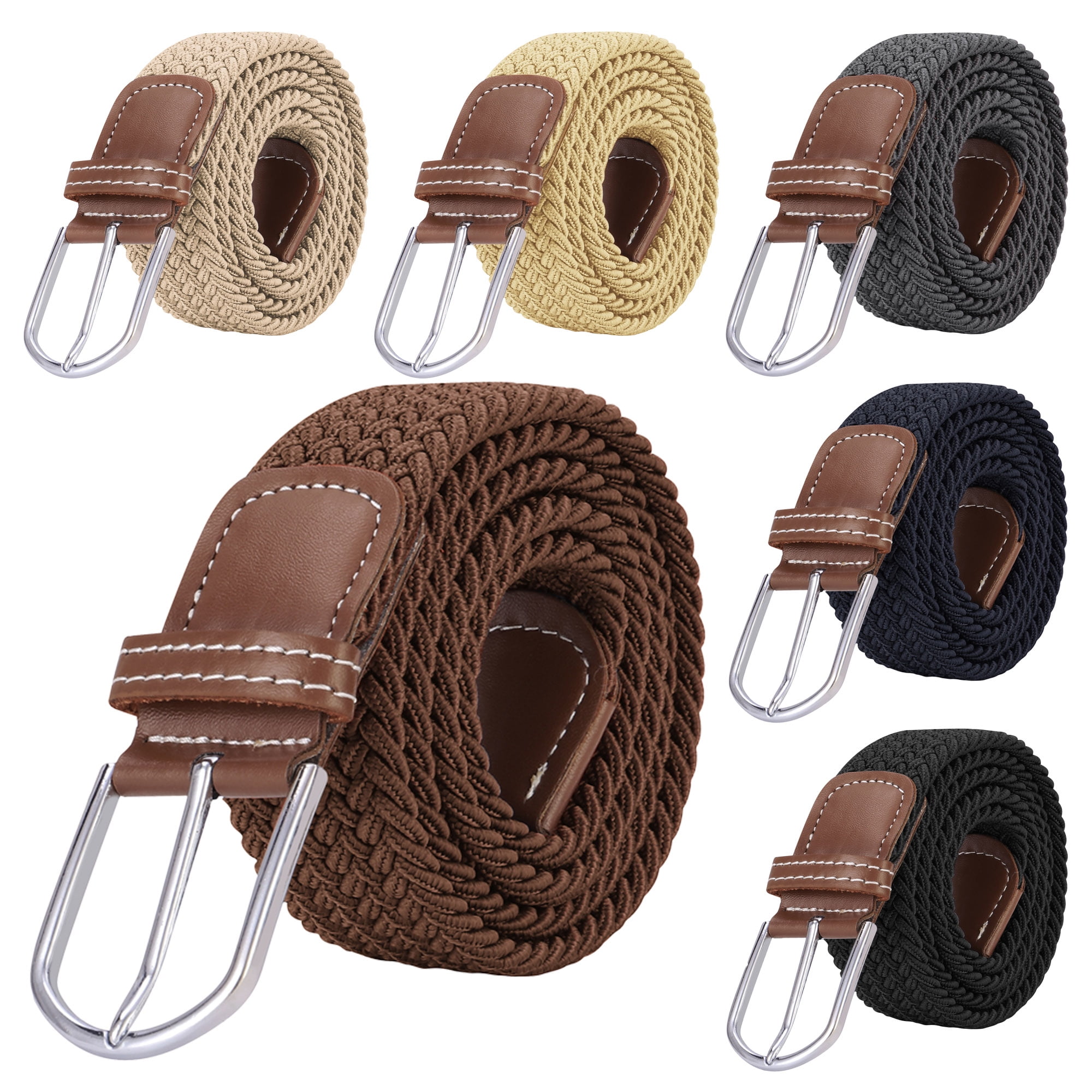 LELINTA Belt for Men Women, Mens Stretch Braided Web Belt 