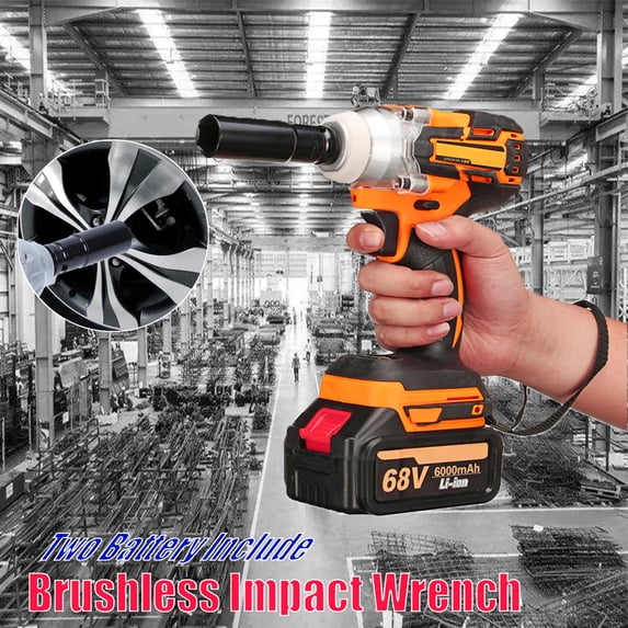 LELINTA Brushless High Torque 68V 6000mAh Cordless 380Nm Cordless Motor Electric Impact Wrench Brushless 2 Battery