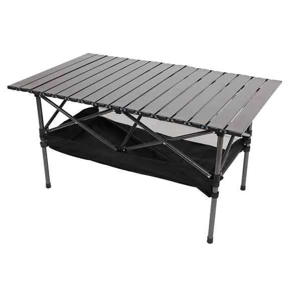 LELINTA Camping Table, Ultralight Aluminum Folding Beach Table with Carry Bag for Outdoor Cooking, Picnic, Camp, Boat, Travel(Small, Black)