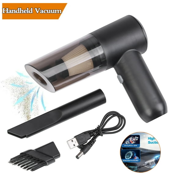 LELINTA Car Vacuum Cleaner For Car, 120W 5500kpa Powerful Suction Vacuum Cleaner Handheld Mini Pistol Cordless Portable Vacuum Cleaner for Pet Hair Home Bed Dusting, Black