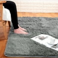 thumbnail image 1 of LELINTA Carpet Soft Shaggy Area Rug Fluffy Floor Rug Bedroom Dining Room Bedside Carpet Washable Mat, Red/ Black/ Grey/ Blue, 1 of 4