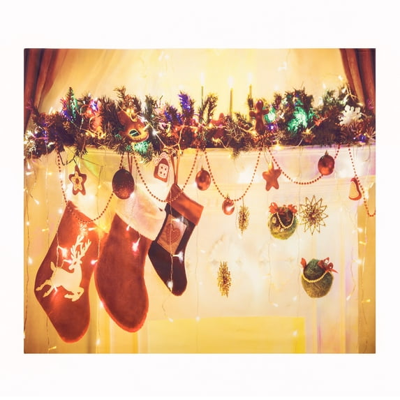 LELINTA Christmas Decorations Tapestry, Winter Holidays Theme House Tree Lights and Snowflakes Art, Wall Hanging for Bedroom Living Room Dorm Indoor Outdoor Decor