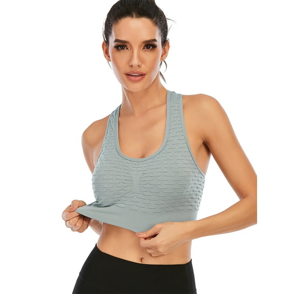 LELINTA Classic Sports Bra for Women Removable Padded Yoga Bras with Strappy Workout Tops
