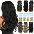 thumbnail image 1 of LELINTA 4Pcs 11 Clips 20 Inch Wavy Curly Full Head Clip in Synthetic Hair Extensions Hairpieces Golden Brown & Bleach Blonde Mixed Hair Extensions Synthetic Fiber Clips For Women, 1 of 8