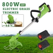 LELINTA Cordless String Trimmer Edger, Foldable Weed Eater, 21V 2.0Ah Battery Electric Grass Trimmer Edger Lawn Tool with 3 Types Blades&Fast Charger, Wheeled Brush Cutter No String Trimmer