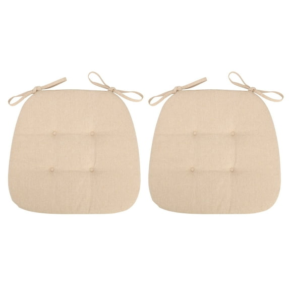 LELINTA D-shaped Chair Cushions for Dining Chairs with Ties and Removable Cover, Dining Kitchen Chair Pads, Indoor Dining Room Chair Cushions, 17" x 16"