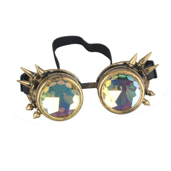 LELINTA Diffractive Goggles SteampuLELINTA Glasses Laser Kaleidoscope Color Crystal Lens